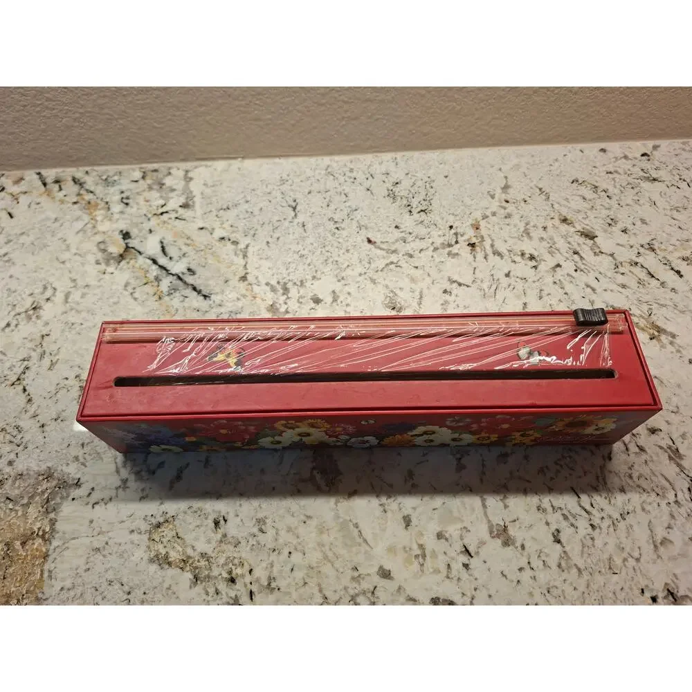Pioneer Woman Chic Wrap Dispenser Plastic Wrap Reusable Open Box